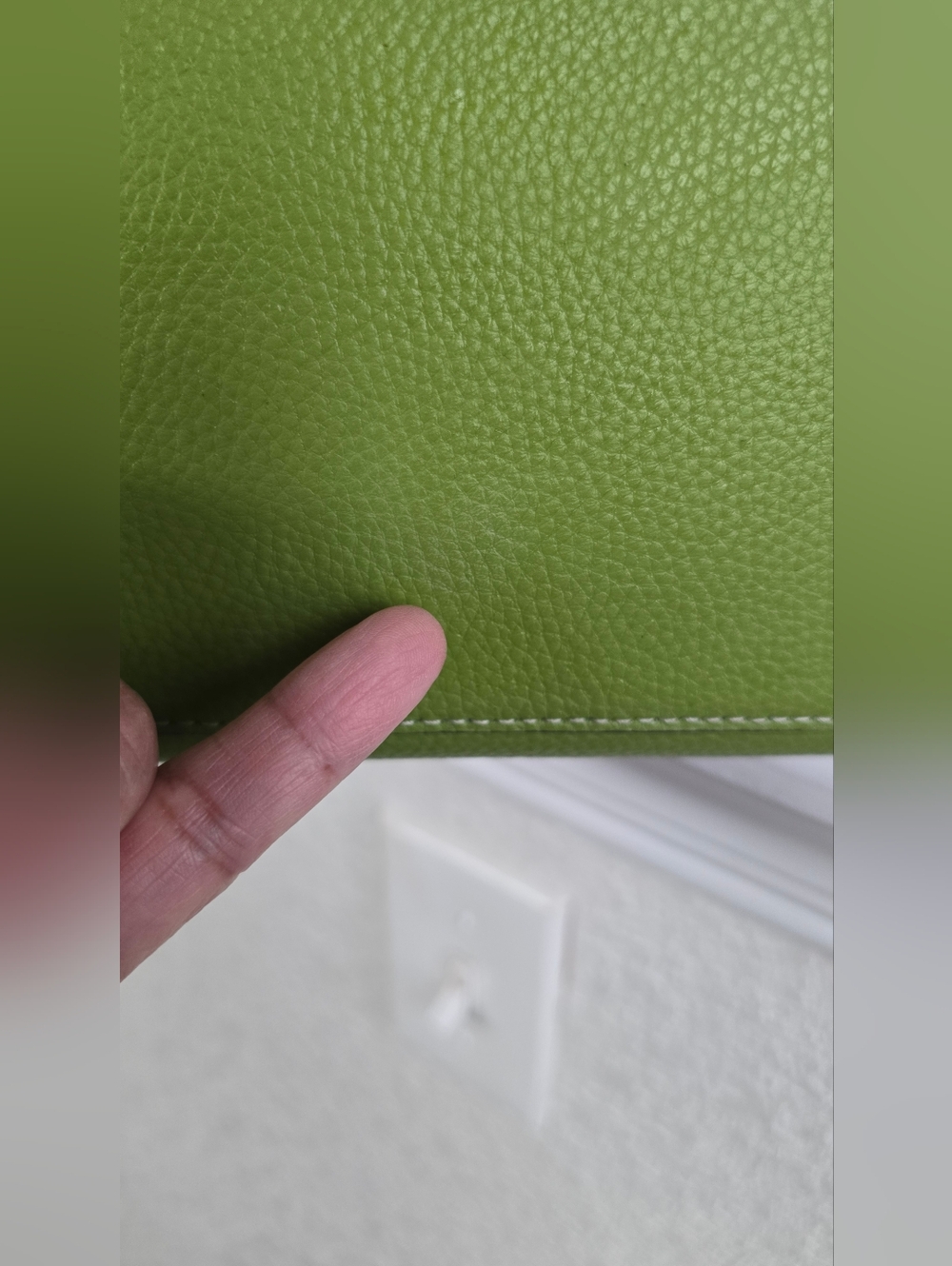 Coach Pebbled Leather Willow Dark Lime Color Shoulder Bag #C2621 - Picture 15 of 16